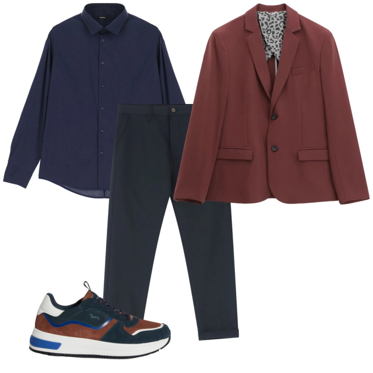 Outfit uomo - Cadual blazer. Stile Casual per Tutti i giorni. Abbinamento con camicie, pantaloni chino, giacche, sneakers.