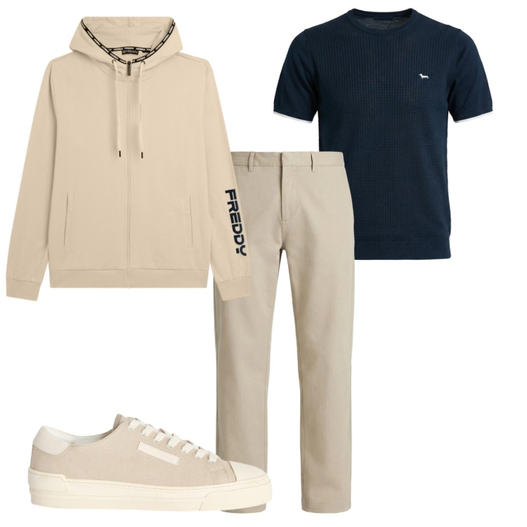Outfit uomo - Felpa. Stile Casual per Tutti i giorni. Abbinamento con sneakers, t-shirt, pantaloni cargo, felpe con cappuccio.