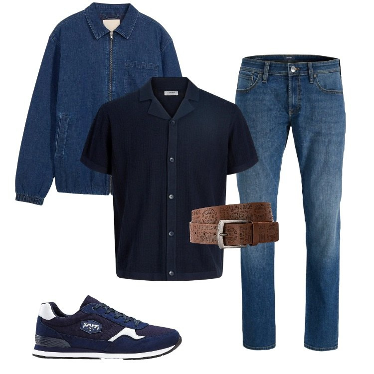 Outfit uomo - Total look #2363218. Stile Trendy per Tutti i giorni. Abbinamento con sneakers, cinture, jeans, giacche, camicie.