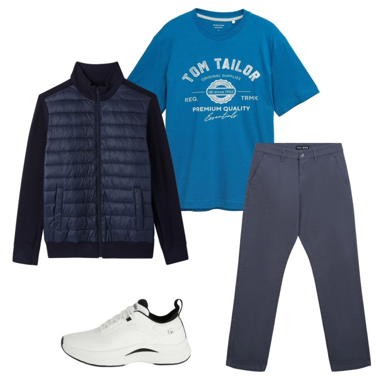 Outfit uomo - Total look #2363258. Stile Casual per Tutti i giorni. Abbinamento con t-shirt, pantaloni chino, giacche, sneakers.