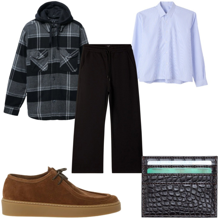 Outfit uomo - Total look #2363274. Stile Casual per Tutti i giorni. Abbinamento con scarpe stringate, pantaloni, portafogli, giacche, camicie.