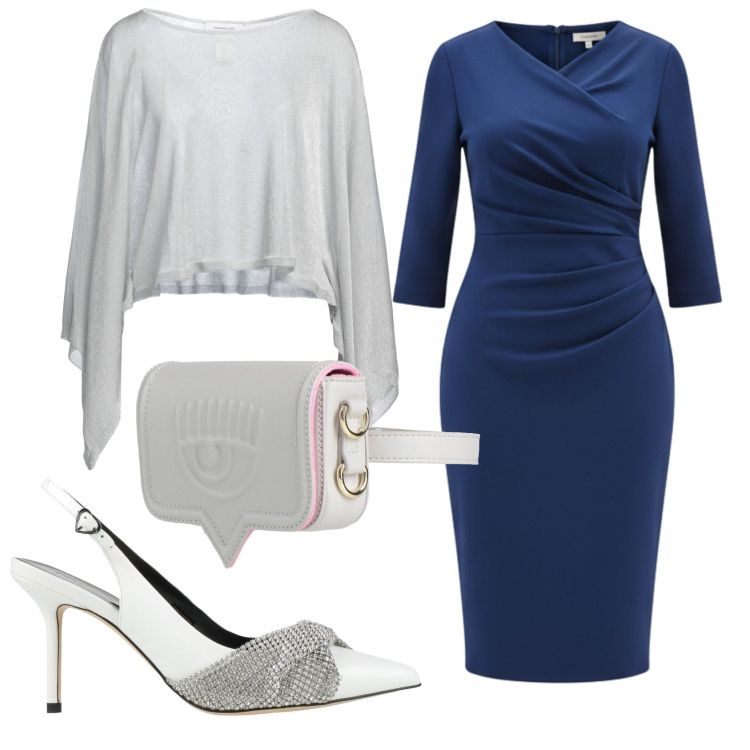 Outfit donna - Total look #2363324. Stile Chic per Serata fuori. Abbinamento con décolleté, pullovers, marsupi, vestiti midi/longuette.