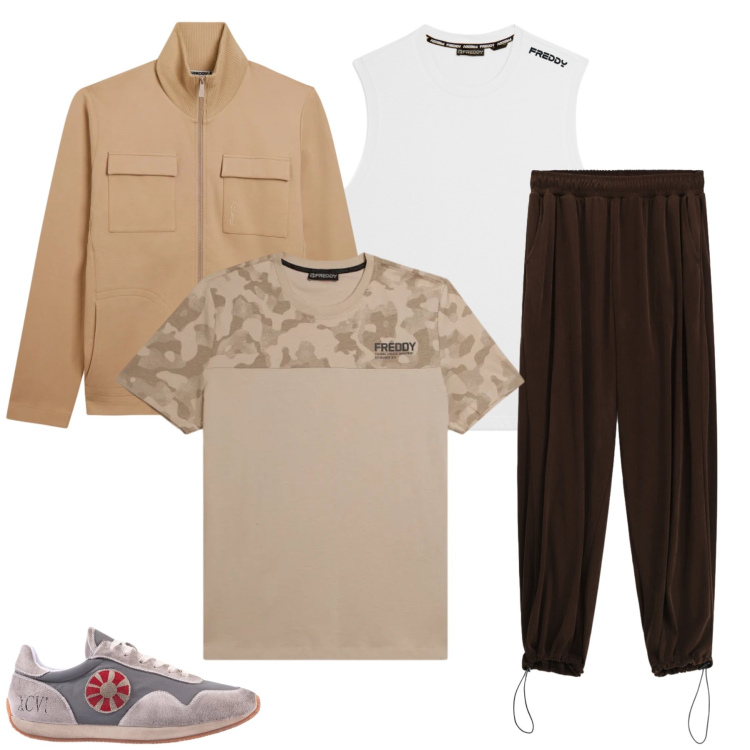 Outfit uomo - Desert Tech. Stile Urban per Tutti i giorni. Abbinamento con pantaloni, felpe, t-shirt, canottiere, sneakers.