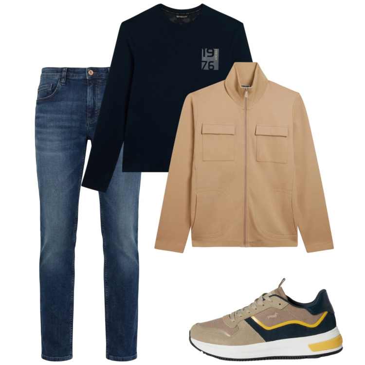 Outfit uomo - Parka mood. Stile Casual per Tutti i giorni. Abbinamento con sneakers, jeans, t-shirt, felpe.