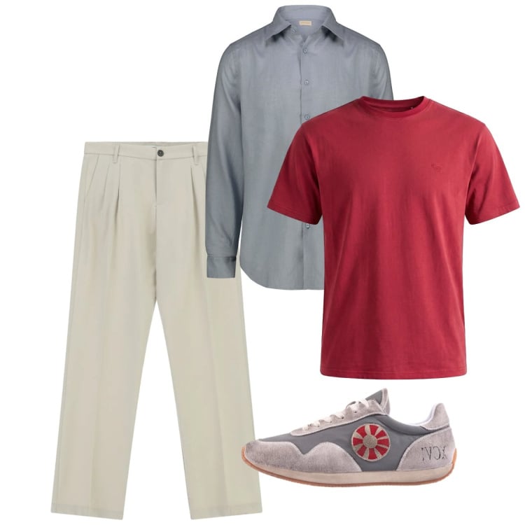 Outfit uomo - Sportivo. Stile Casual per Tutti i giorni. Abbinamento con t-shirt, pantaloni, camicie, sneakers.