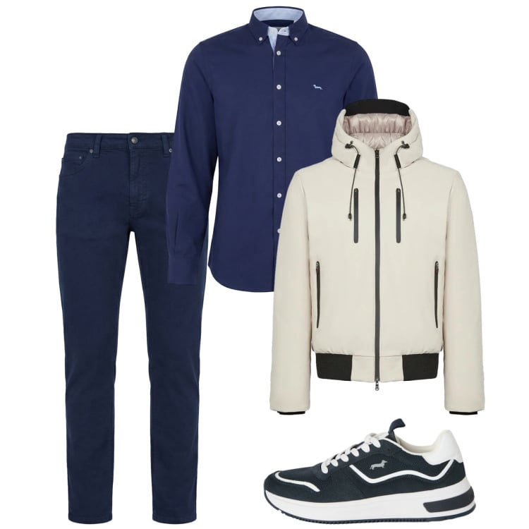 Outfit uomo - Marzo. Stile Casual per Tutti i giorni. Abbinamento con pantaloni, sneakers, camicie, giacche.
