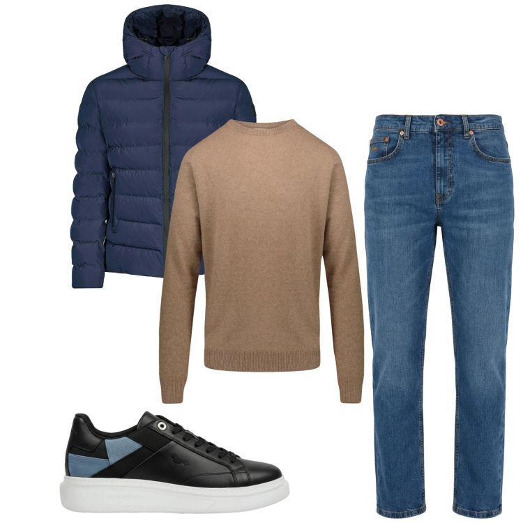 Outfit uomo - Total look #2363414. Stile Casual per Tutti i giorni. Abbinamento con sneakers, jeans, bomber, maglieria.