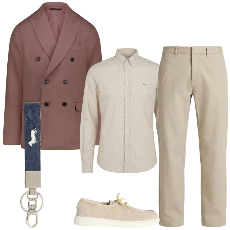 Outfit uomo - Total look #2363430. Stile Business/Elegante per Serata speciale. Abbinamento con scarpe stringate, portachiavi, camicie, pantaloni cargo, giacche.