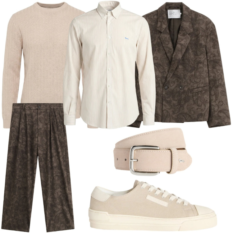 Outfit uomo - Power blazer. Stile Trendy per Tutti i giorni. Abbinamento con sneakers, cinture, camicie, pullovers, pantaloni, giacche.