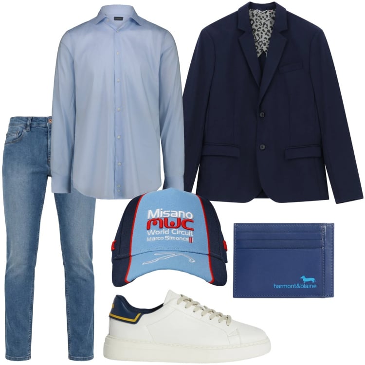 Outfit uomo - Jeans e camicia. Stile Trendy per Tutti i giorni. Abbinamento con sneakers, jeans, portafogli, cappelli, giacche, camicie.