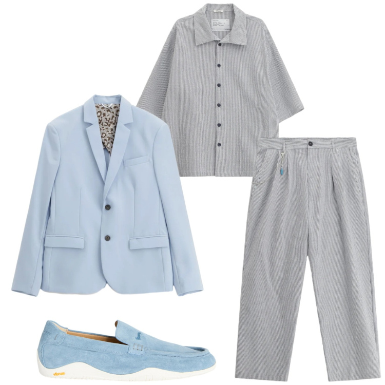 Outfit uomo - Total look #2363888. Stile Trendy per Serata speciale. Abbinamento con scarpe stringate, giacche, pantaloni, camicie a manica corta.