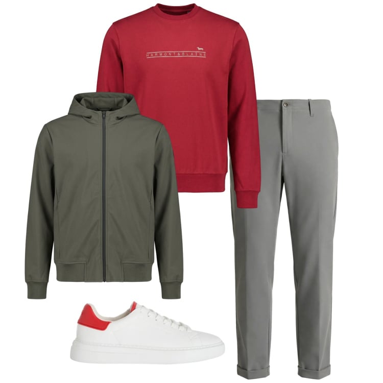 Outfit uomo - Sportivo. Stile Casual per Tutti i giorni. Abbinamento con pantaloni chino, felpe, sneakers, giacche.