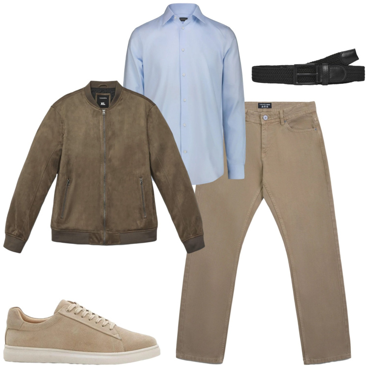 Outfit uomo - City. Stile Urban per Tutti i giorni. Abbinamento con sneakers, cinture, jeans, giacche, camicie.