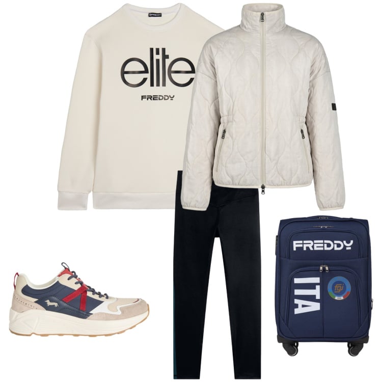 Outfit donna - Il Look Sporty-Chic. Stile Sporty chic per Sport. Abbinamento con sneakers, giacche sportive, felpe, leggings, borse sportive.