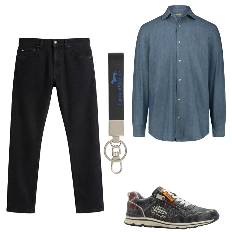 Outfit uomo - Primavera alle porte. Stile Casual per Tutti i giorni. Abbinamento con sneakers, portachiavi, jeans, camicie.