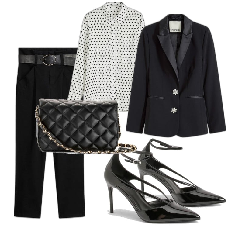 Outfit femme - Tailleur pour une cérémonie. Style Casual chic pour Cérémonie. Assortir avec chemisiers, sacs en bandoulière, pantalon , blazers, escarpins.