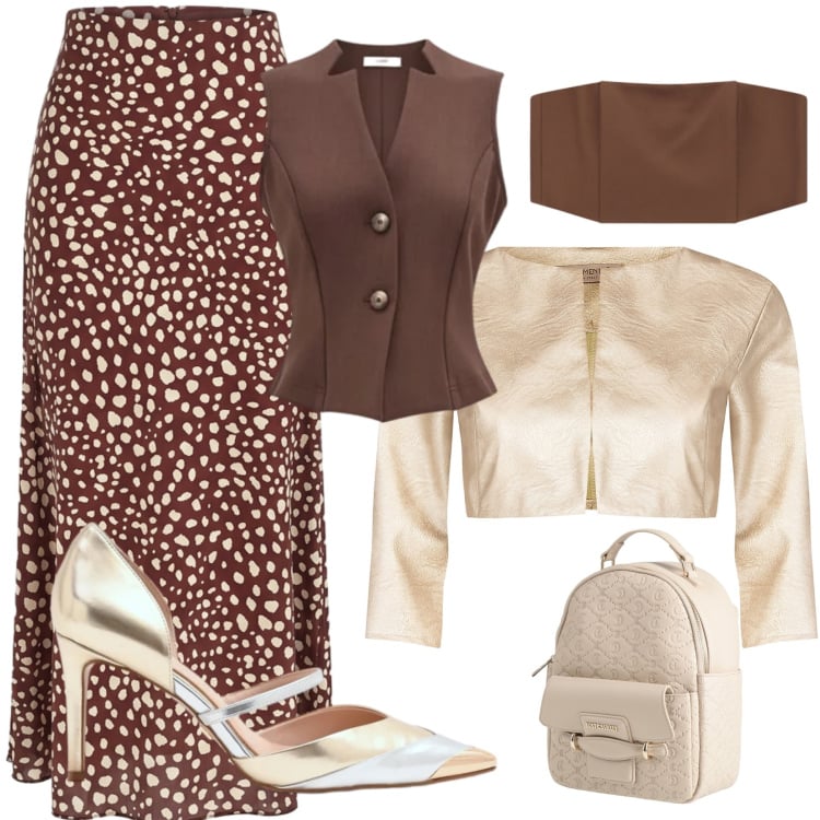 Outfit donna - Rinascimento. Stile Chic per Cerimonia. Abbinamento con zaini, gilet, gonne lunghe, bolero, décolleté, top.