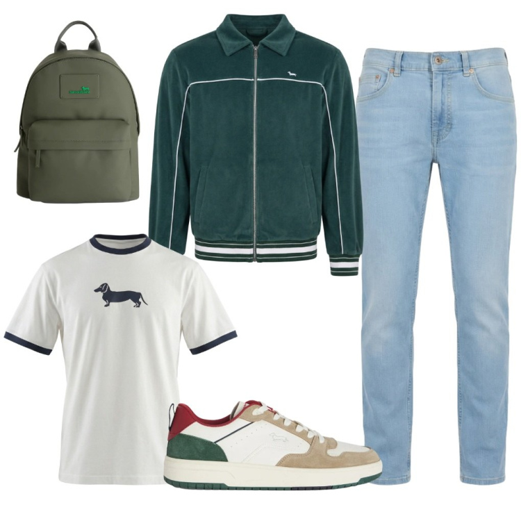 Outfit uomo - Nando: una super felpa. Stile Urban per Tutti i giorni. Abbinamento con sneakers, felpe, borse sportive, jeans, t-shirt.