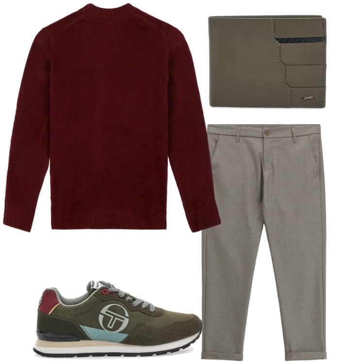 Outfit uomo - Total look #2364477. Stile Casual per Tutti i giorni. Abbinamento con pantaloni, portafogli, maglieria, sneakers.