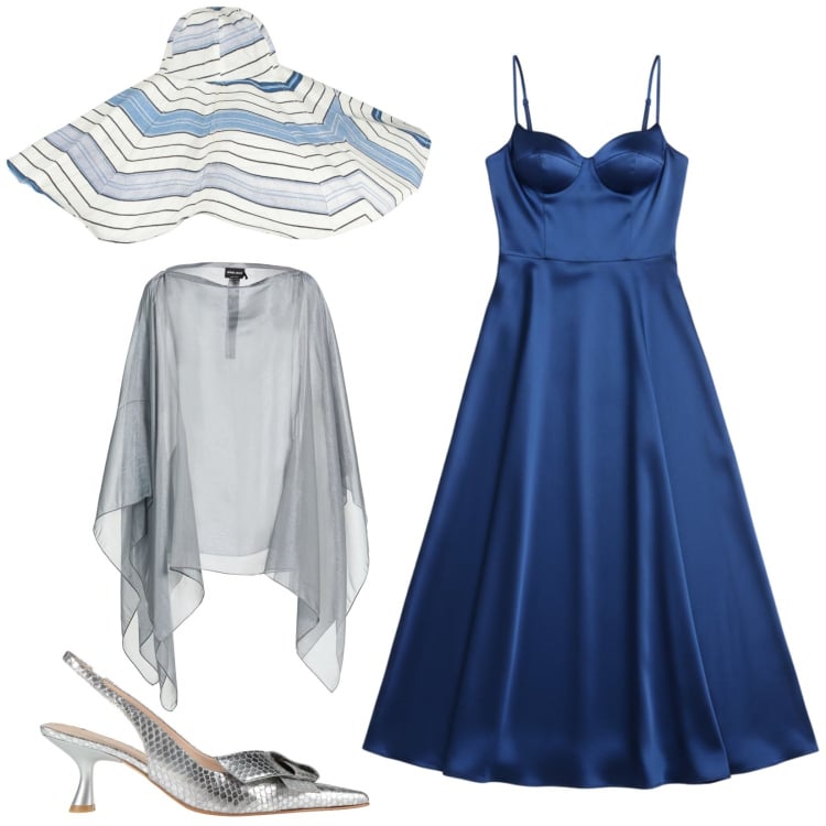 Outfit donna - Total look #2364491. Stile Vintage retrò per Cerimonia. Abbinamento con décolleté, cappotti, cappelli, vestiti lunghi.