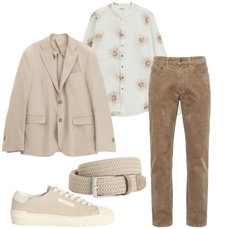 Outfit uomo - Total look #2364521. Stile Trendy per Serata speciale. Abbinamento con cinture, sneakers, pantaloni, camicie, giacche.