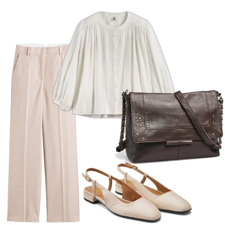 Outfit mujer - Urban style. Estilo Urban para Todos los días. Combinación con pantalones palazzo, bailarinas, bandoleras, camisas.