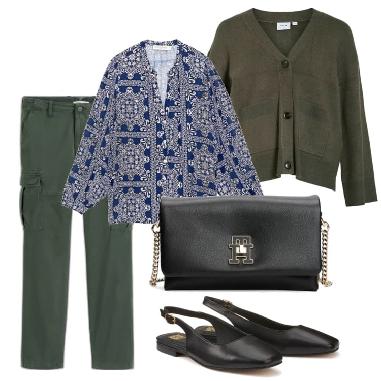 Outfit mujer - Urban style. Estilo Urban para Todos los días. Combinación con bailarinas, pantalones cargo, blusas, bandoleras, cárdigans.