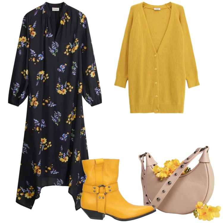 Outfit donna - Total look #2364717. Stile Mannish per Tutti i giorni. Abbinamento con stivaletti texani, vestiti, cardigans, borse a spalla.