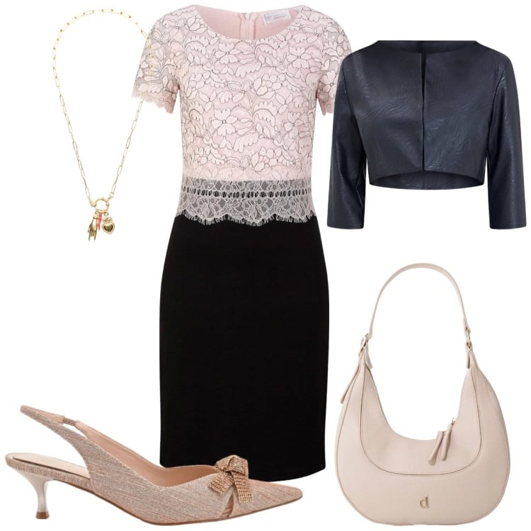 Outfit donna - Abiti che si muovono con te : romantica. Stile Romantica per Cerimonia. Abbinamento con vestiti midi/longuette, bolero, décolleté, borse a tracolla, ciondoli.