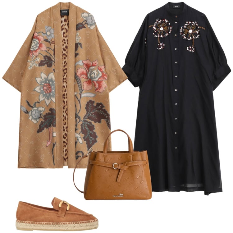 Outfit donna - Casual ogni giorno. Stile Casual per Tutti i giorni. Abbinamento con espadrillas, borse a mano, cappotti, vestiti midi/longuette.