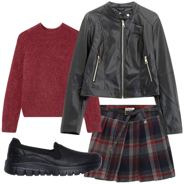 Outfit donna - Total look #2364908. Stile Basic per Scuola/Università. Abbinamento con pullovers, giacche, minigonne, sneakers.