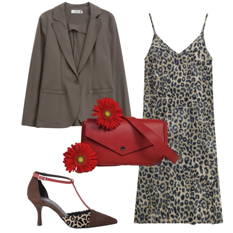 Outfit donna - Total look #2364929. Stile Glamour per Serata fuori. Abbinamento con vestiti midi/longuette, blazer, décolleté, borse a tracolla.