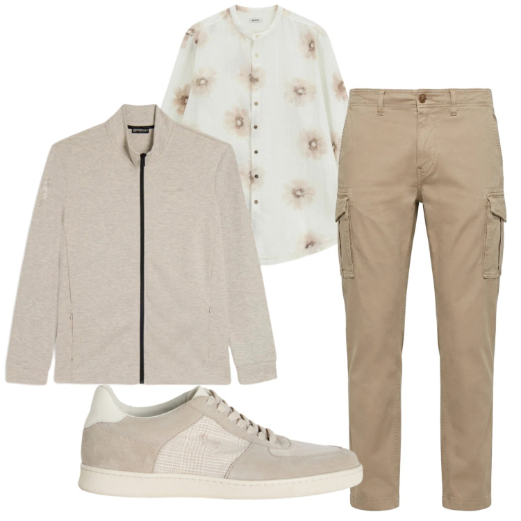Outfit uomo - Total look #2364956. Stile Trendy per Serata speciale. Abbinamento con pantaloni cargo, sneakers, camicie, felpe.