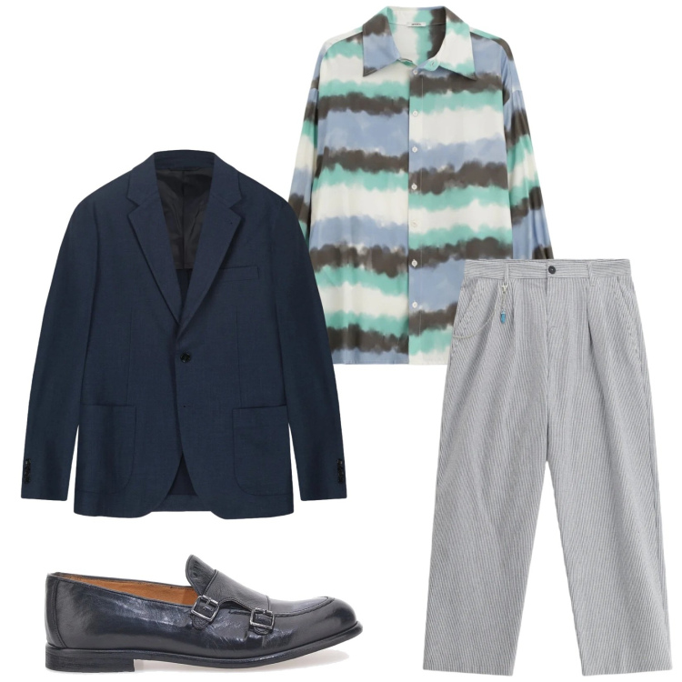 Outfit uomo - Total look #2364964. Stile Trendy per Serata speciale. Abbinamento con pantaloni, camicie, scarpe stringate, giacche.