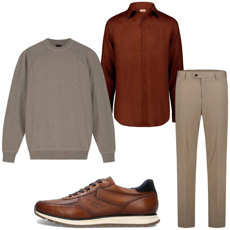 Outfit uomo - Total look #2364994. Stile Business/Elegante per Ufficio. Abbinamento con pantaloni, sneakers, camicie, maglieria.