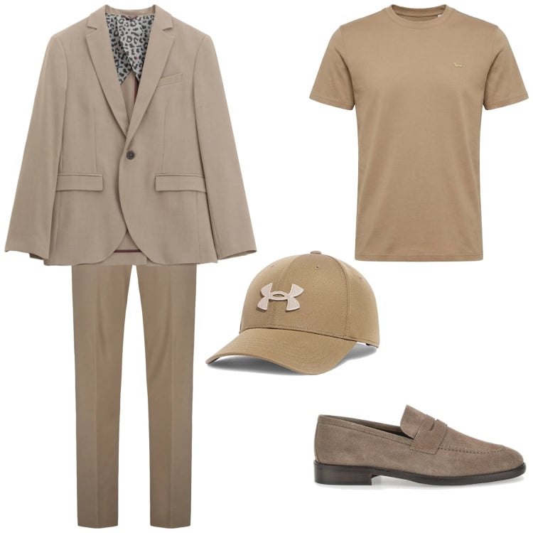 Outfit uomo - Casuality!. Stile Business/Elegante Abbinamento con t-shirt, giacche, scarpe stringate, cappelli, pantaloni.