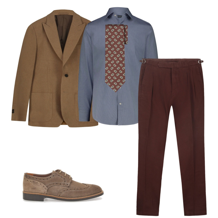 Outfit uomo - Spezzato sempre attuale. Stile Casual per Tutti i giorni. Abbinamento con scarpe stringate, camicie, giacche, cravatte, pantaloni.
