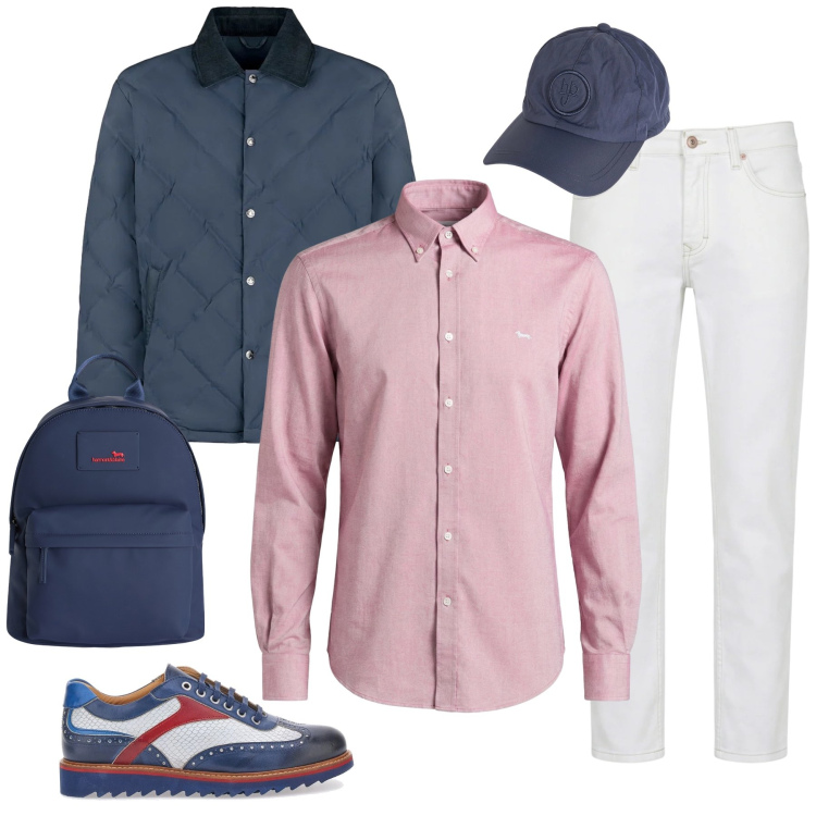 Outfit uomo - Il Tuo Look Curato. Stile Casual per Tutti i giorni. Abbinamento con jeans, borse sportive, cappelli, camicie, giacche, scarpe stringate.