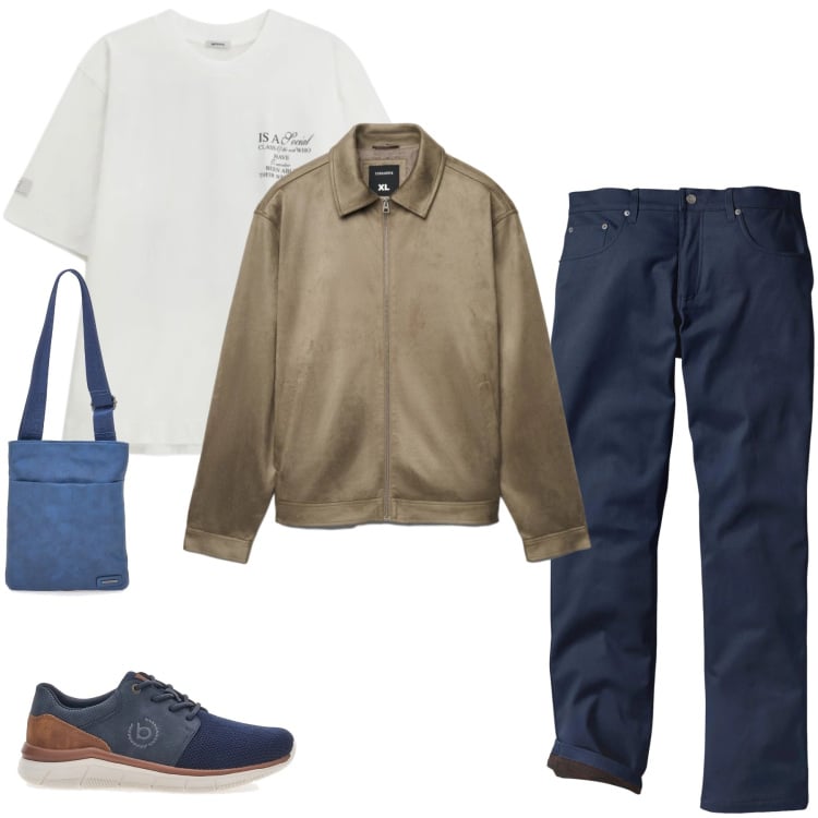 Outfit uomo - Essential Suede. Stile Urban per Tutti i giorni. Abbinamento con pantaloni, giacche, t-shirt, scarpe stringate, portafogli.