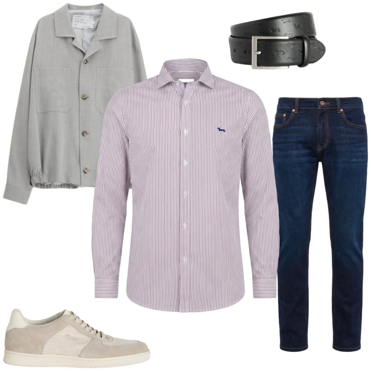 Outfit uomo - L’Outfit Smart-Casual. Stile Urban per Tutti i giorni. Abbinamento con cinture, camicie, jeans, sneakers, cappotti.