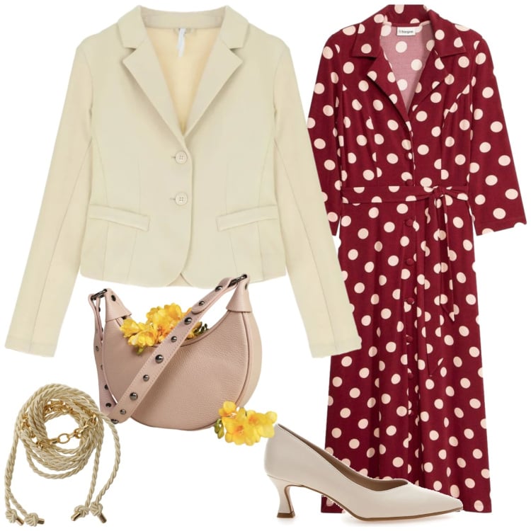 Outfit donna - Pretty woman. Stile Bon Ton per Cerimonia. Abbinamento con vestiti chemisier, blazer, cinture, borse a spalla, décolleté.