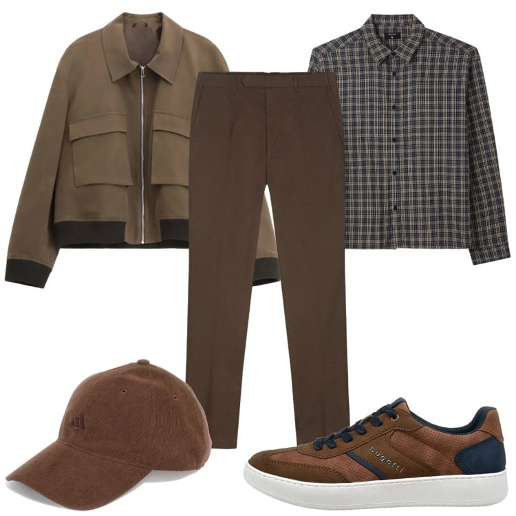 Outfit uomo - Weekend fuori porta : la camicia a quadr. Stile Casual per Tutti i giorni. Abbinamento con camicie, giacche, scarpe stringate, pantaloni, cappelli con visiera.