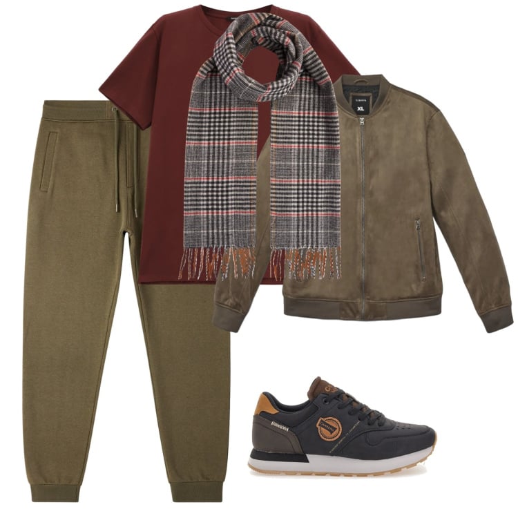 Outfit uomo - Primavera fresca. per Tutti i giorni. Abbinamento con giacche, pantaloni, t-shirt, sciarpe, sneakers.