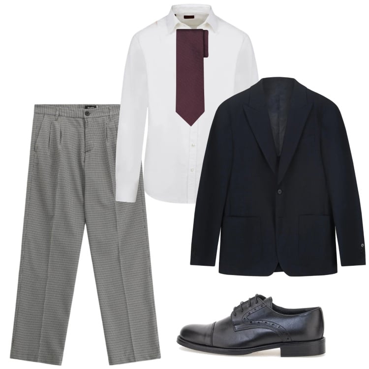 Outfit uomo - Classicamente. Stile Business/Elegante per Serata speciale. Abbinamento con pantaloni, camicie, giacche, scarpe stringate, cravatte.
