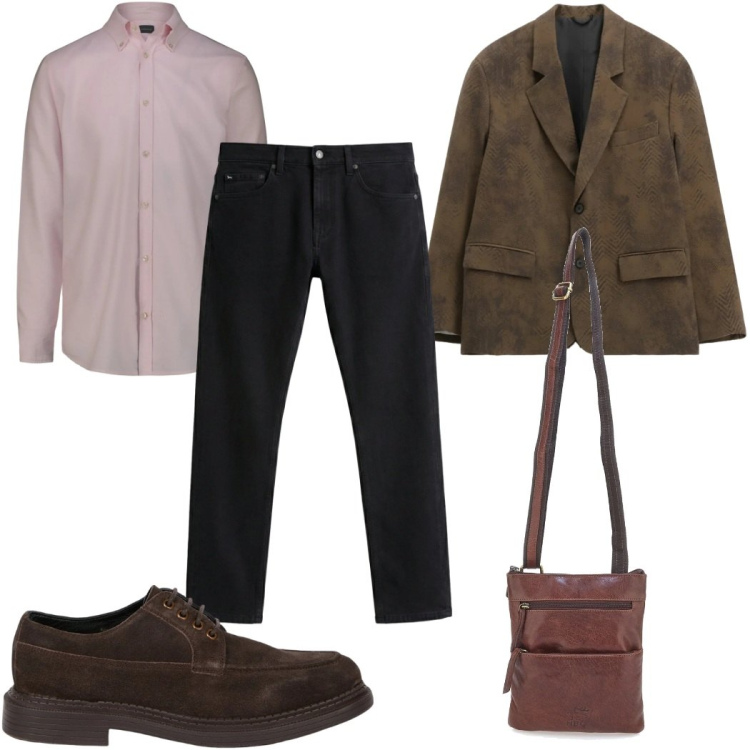 Outfit uomo - Total look #2365353. Stile Casual per Tutti i giorni. Abbinamento con jeans, giacche, scarpe stringate, portafogli, camicie.