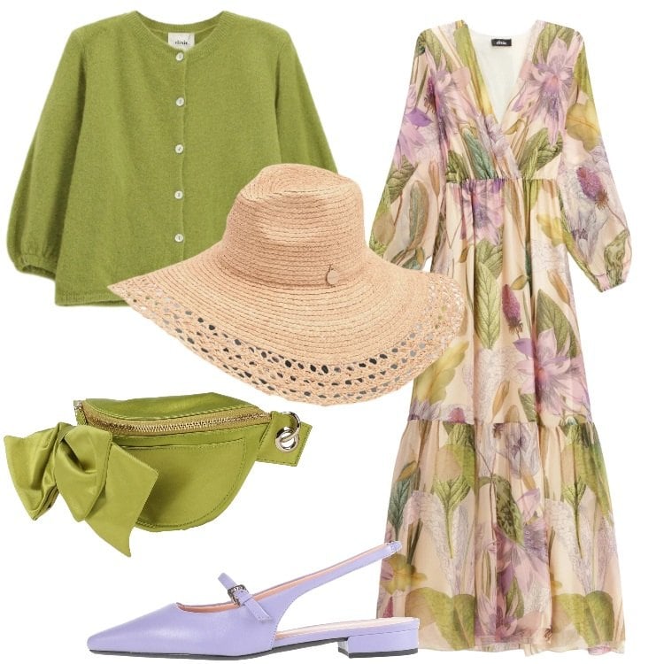 Outfit donna - Abiti che si muovono con te. Stile Romantica per Cerimonia. Abbinamento con marsupi, ballerine, cappelli, cardigans, vestiti lunghi.