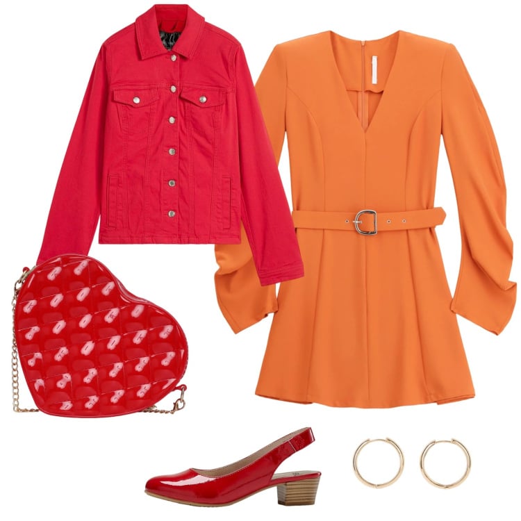 Outfit donna - Total look #2365459. Stile Romantica per Ufficio. Abbinamento con blazer, décolleté, orecchini, borse a tracolla, vestiti corti.