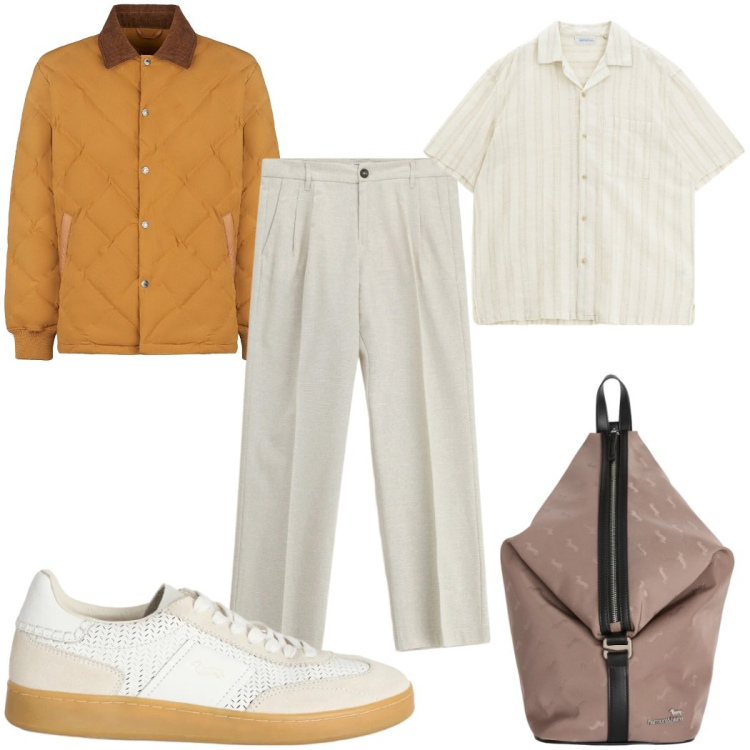 Outfit uomo - Total look #2365505. Stile Trendy per Tutti i giorni. Abbinamento con sneakers, borse sportive, pantaloni, camicie a manica corta, giacche.