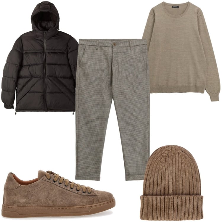 Outfit uomo - Total look #2365508. Stile Casual per Tutti i giorni. Abbinamento con pantaloni, maglieria, berretti, bomber, sneakers.