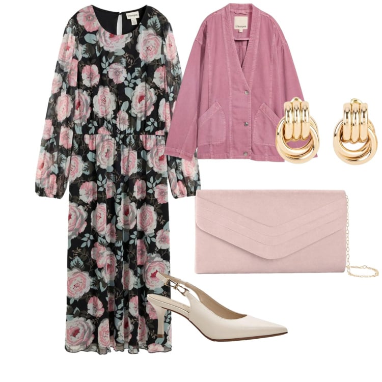 Outfit donna - Cerimonia Bonprix. per Cerimonia. Abbinamento con vestiti midi/longuette, pochette, décolleté, orecchini, blazer.